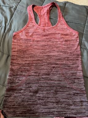 lululemon athletica Pink Ombre Striped Racerback Tank